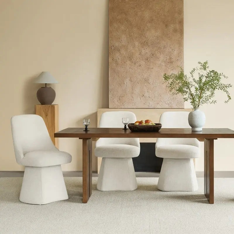 Chaise de salle à manger sans accoudoirs pivotante rembourrée Anna pour cuisine et salon
