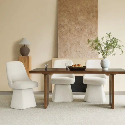 Chaise de salle à manger sans accoudoirs pivotante rembourrée Anna pour cuisine et salon