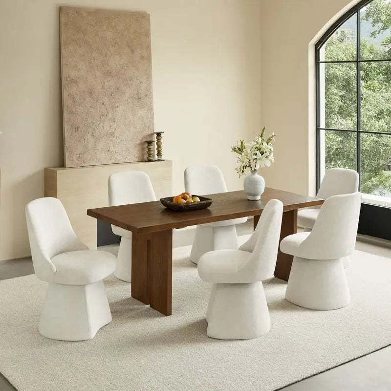 Chaise de salle à manger sans accoudoirs pivotante rembourrée Anna pour cuisine et salon