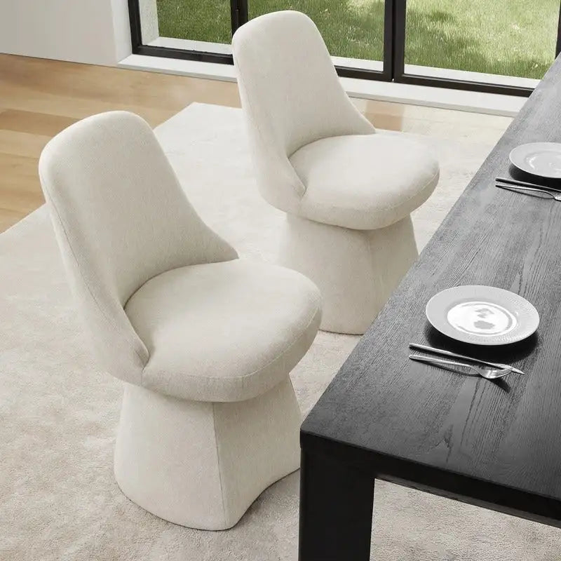 Chaise de salle à manger sans accoudoirs pivotante rembourrée Anna pour cuisine et salon