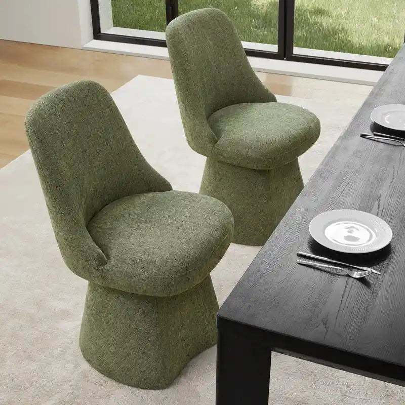 Chaise de salle à manger sans accoudoirs pivotante rembourrée Anna pour cuisine et salon