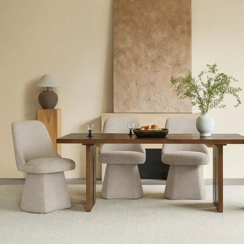 Chaise de salle à manger sans accoudoirs pivotante rembourrée Anna pour cuisine et salon