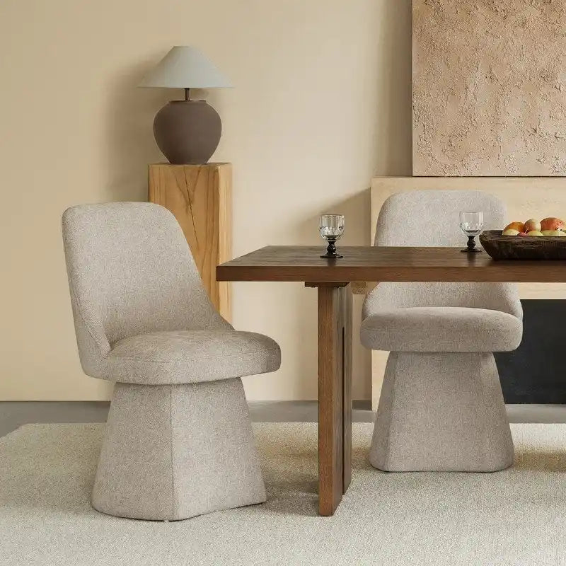 Chaise de salle à manger sans accoudoirs pivotante rembourrée Anna pour cuisine et salon