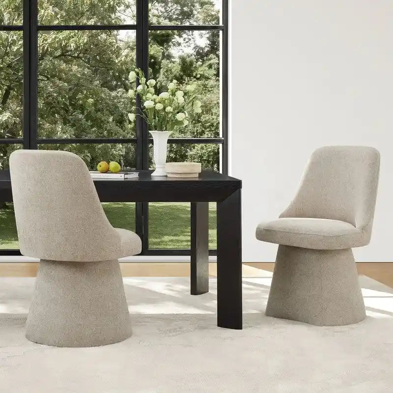 Chaise de salle à manger sans accoudoirs pivotante rembourrée Anna pour cuisine et salon