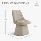 Chaise de salle à manger sans accoudoirs pivotante rembourrée Anna pour cuisine et salon