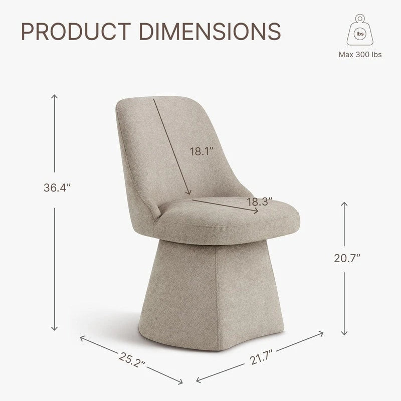 Chaise de salle à manger sans accoudoirs pivotante rembourrée Anna pour cuisine et salon