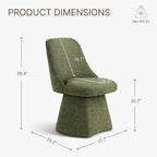 Chaise de salle à manger sans accoudoirs pivotante rembourrée Anna pour cuisine et salon