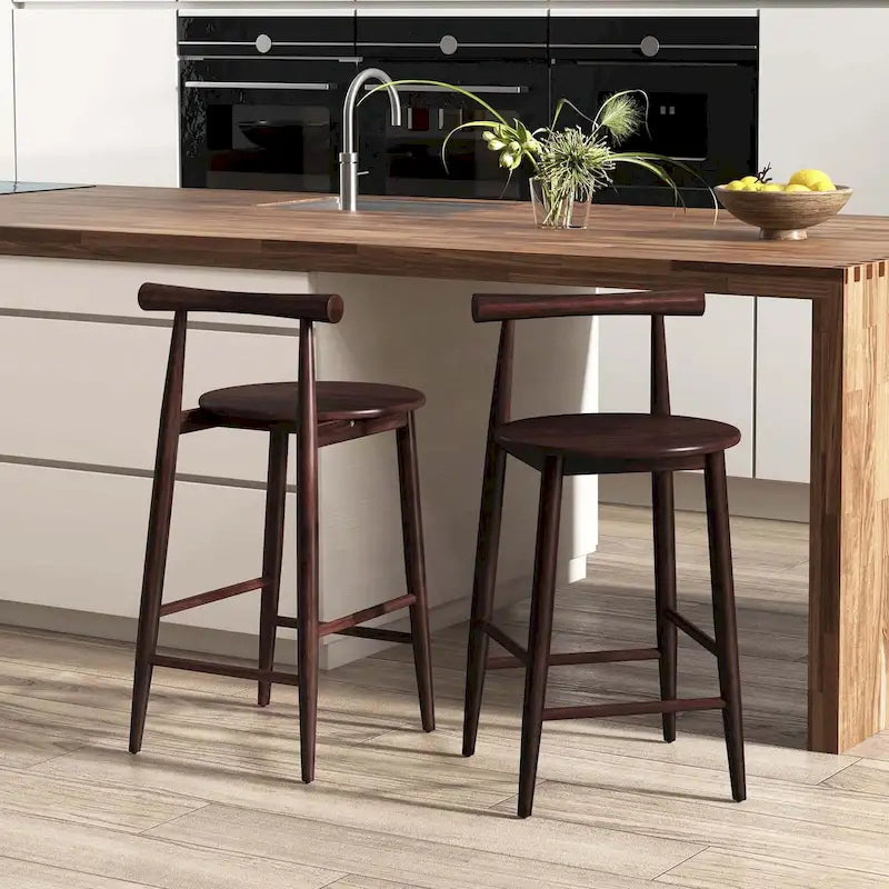 Tabouret de bar hauteur comptoir en bois d'acacia