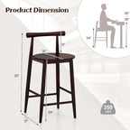 Tabouret de bar hauteur comptoir en bois d'acacia