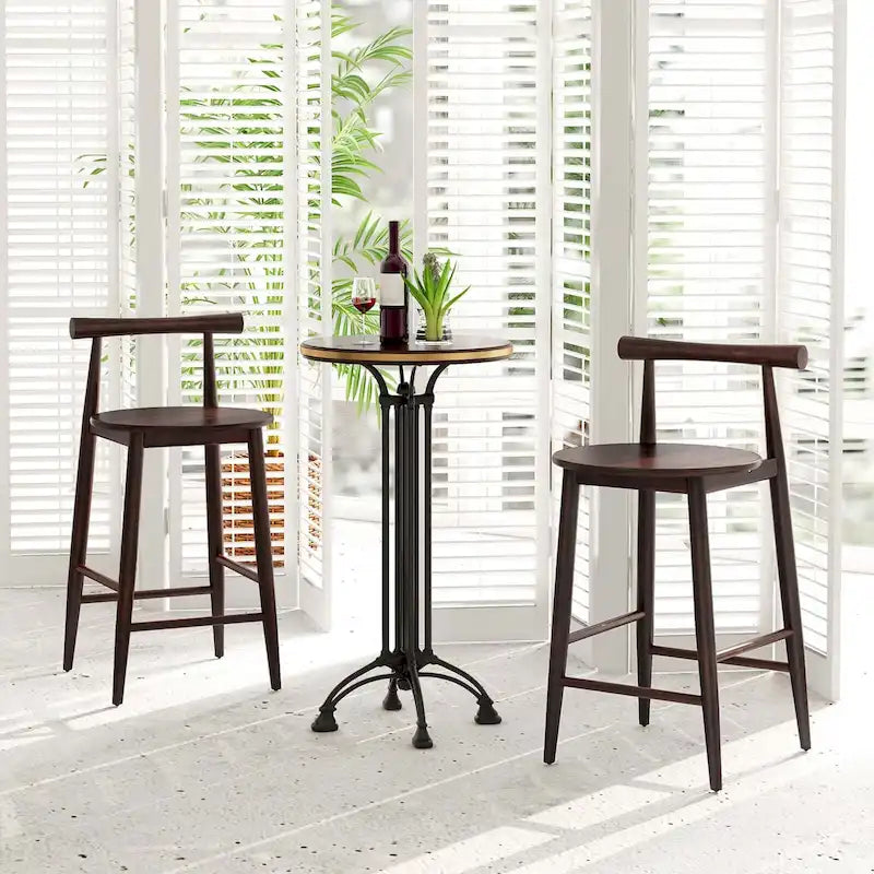 Tabouret de bar hauteur comptoir en bois d'acacia