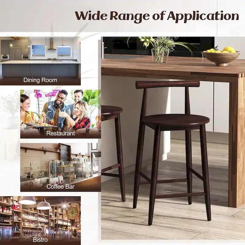 Tabouret de bar hauteur comptoir en bois d'acacia
