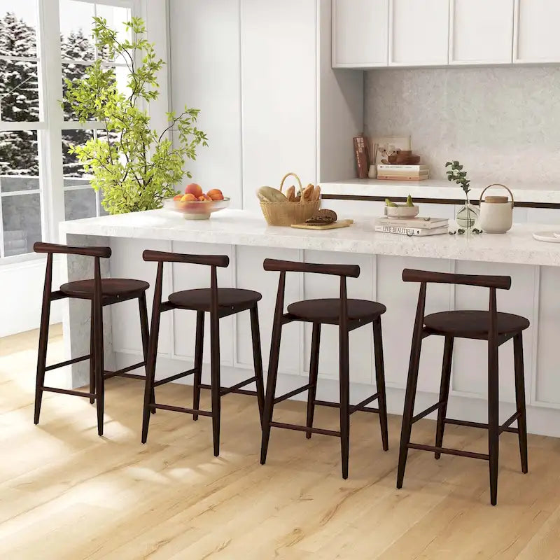 Tabouret de bar hauteur comptoir en bois d'acacia