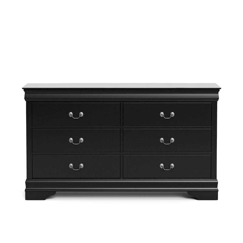 Commode traditionnelle en bois massif à 6 tiroirs