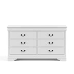 Commode traditionnelle en bois massif à 6 tiroirs