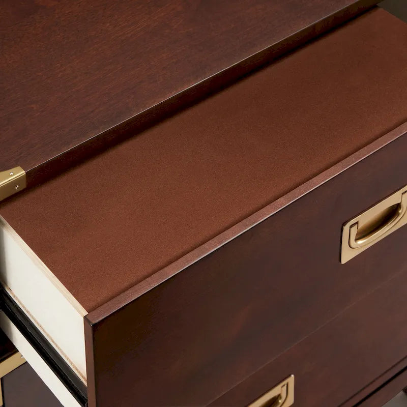 Bureau 2 tiroirs style milieu de siècle moderne