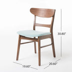 Chaise de salle à manger capitonnée en bois d'hévéa, style moderne du milieu du siècle