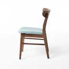 Chaise de salle à manger capitonnée en bois d'hévéa, style moderne du milieu du siècle