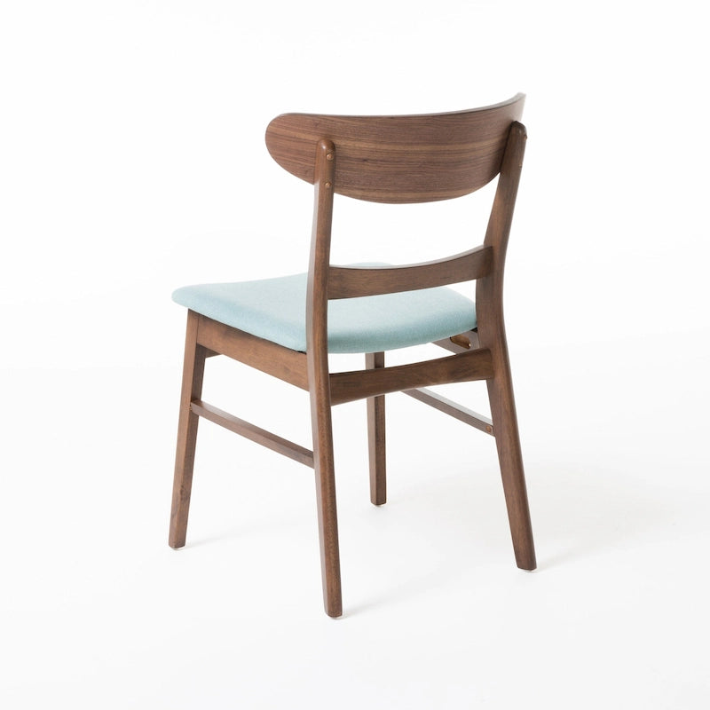 Chaise de salle à manger capitonnée en bois d'hévéa, style moderne du milieu du siècle