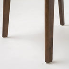 Chaise de salle à manger capitonnée en bois d'hévéa, style moderne du milieu du siècle