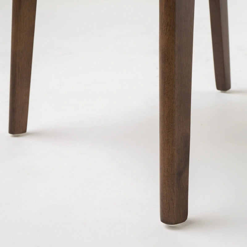 Chaise de salle à manger capitonnée en bois d'hévéa, style moderne du milieu du siècle