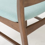Chaise de salle à manger capitonnée en bois d'hévéa, style moderne du milieu du siècle