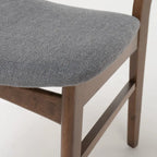 Chaise de salle à manger capitonnée en bois d'hévéa, style moderne du milieu du siècle