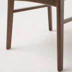 Chaise de salle à manger capitonnée en bois d'hévéa, style moderne du milieu du siècle