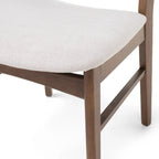 Chaise de salle à manger capitonnée en bois d'hévéa, style moderne du milieu du siècle