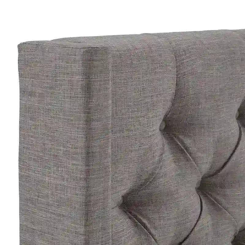 Tête de lit Detmold King en tissu de lin capitonné avec ailes
