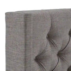 Tête de lit Detmold King en tissu de lin capitonné avec ailes