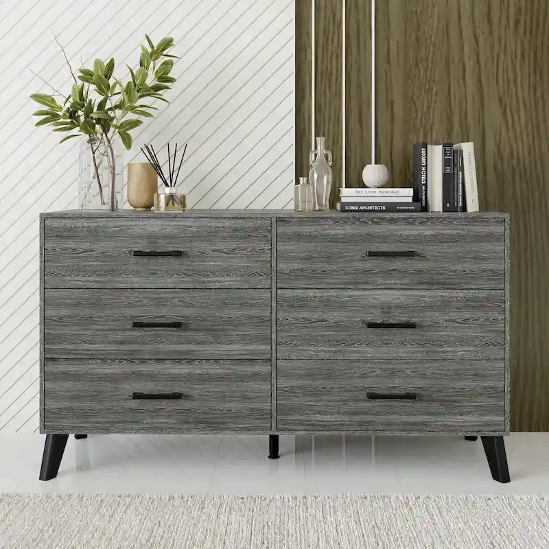 Commode en bois 6 tiroirs style classique