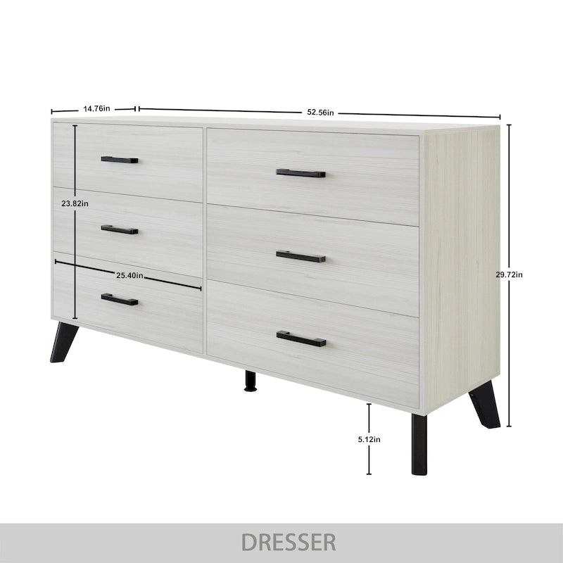 Commode en bois 6 tiroirs style classique