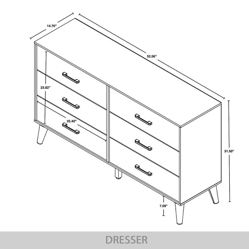Commode en bois 6 tiroirs style classique