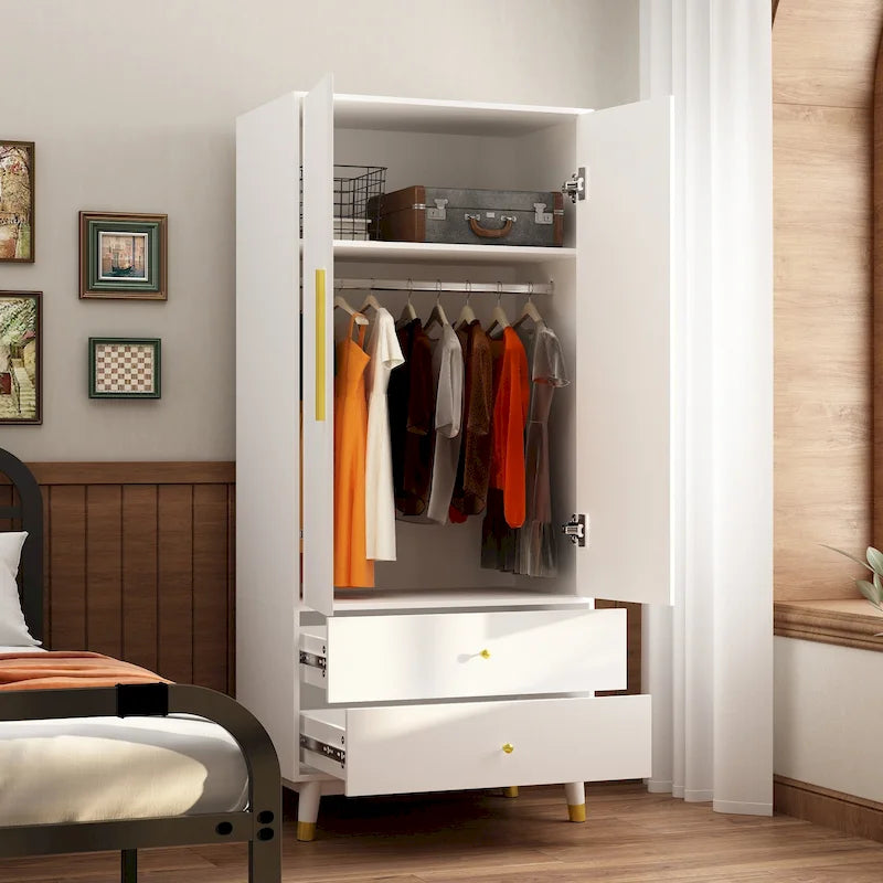 70.9H Armoires et Penderies Deux Tiroirs Rangement Suspendu Placard