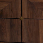 Commode à 6 tiroirs en bois de noyer marron, de style Mid-Century Modern