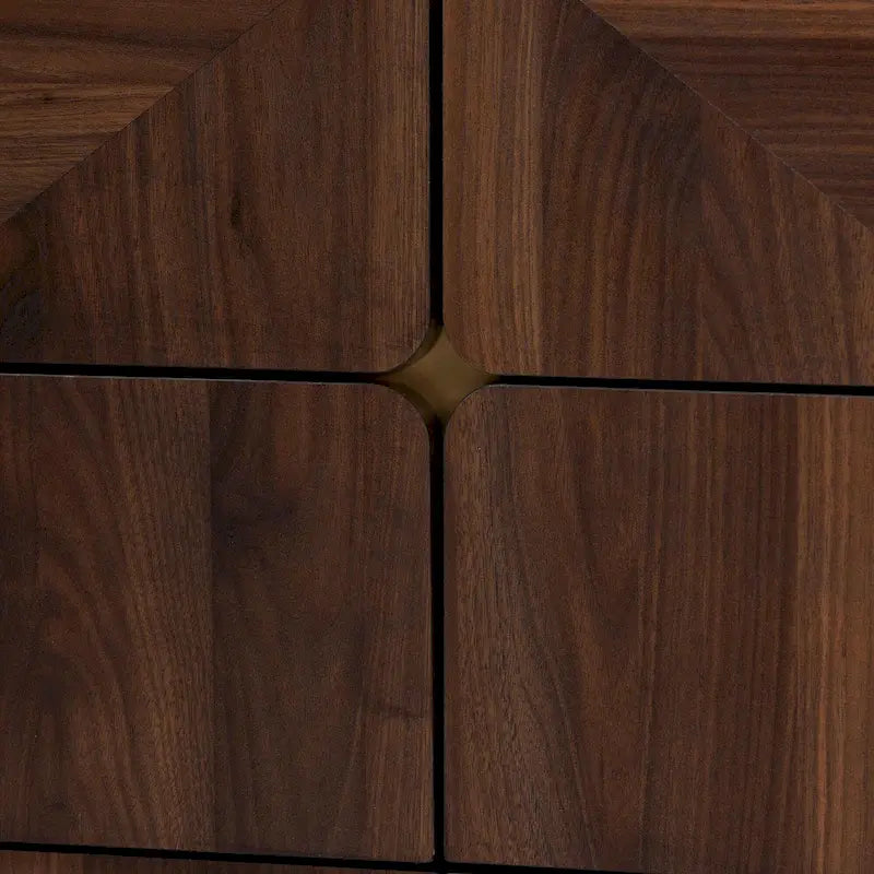 Commode à 6 tiroirs en bois de noyer marron, de style Mid-Century Modern