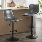 Tabouret de bar à hauteur de comptoir pivotant, réglable en hauteur, avec dossier