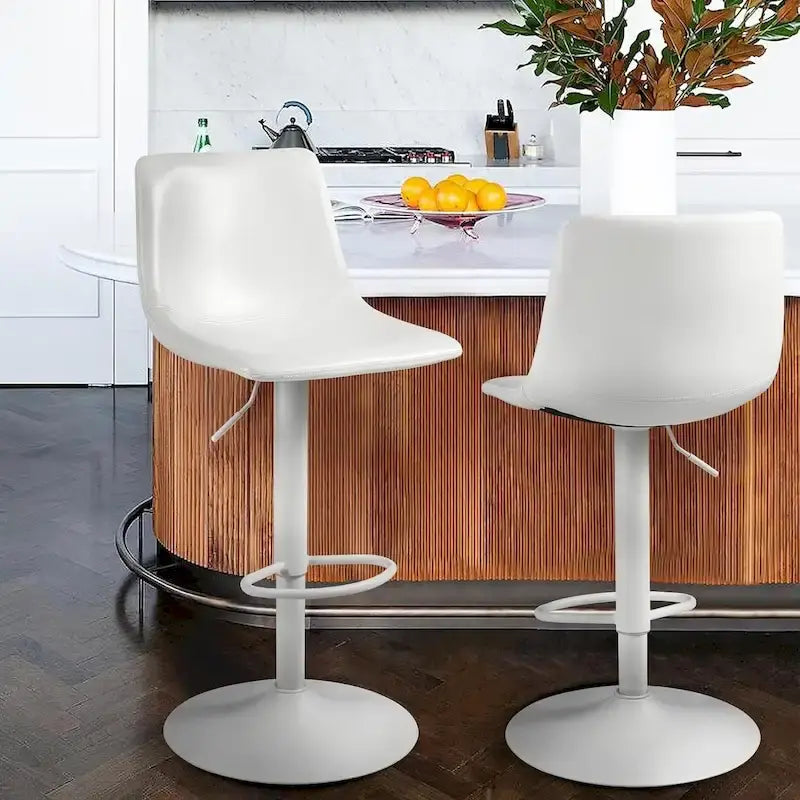 Tabouret de bar à hauteur de comptoir pivotant, réglable en hauteur, avec dossier