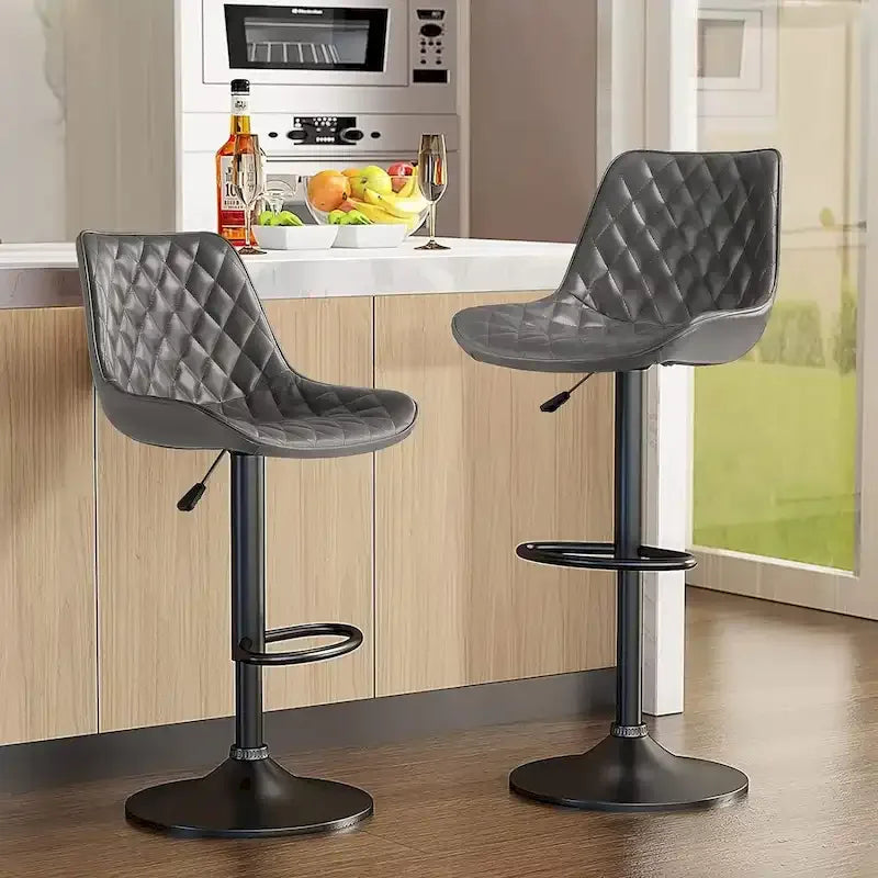 Tabouret de bar à hauteur de comptoir pivotant, réglable en hauteur, avec dossier