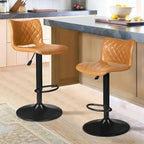 Tabouret de bar à hauteur de comptoir pivotant, réglable en hauteur, avec dossier