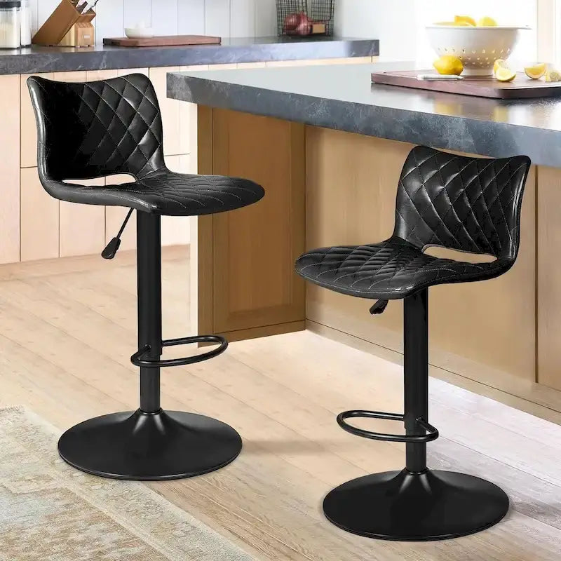 Tabouret de bar à hauteur de comptoir pivotant, réglable en hauteur, avec dossier