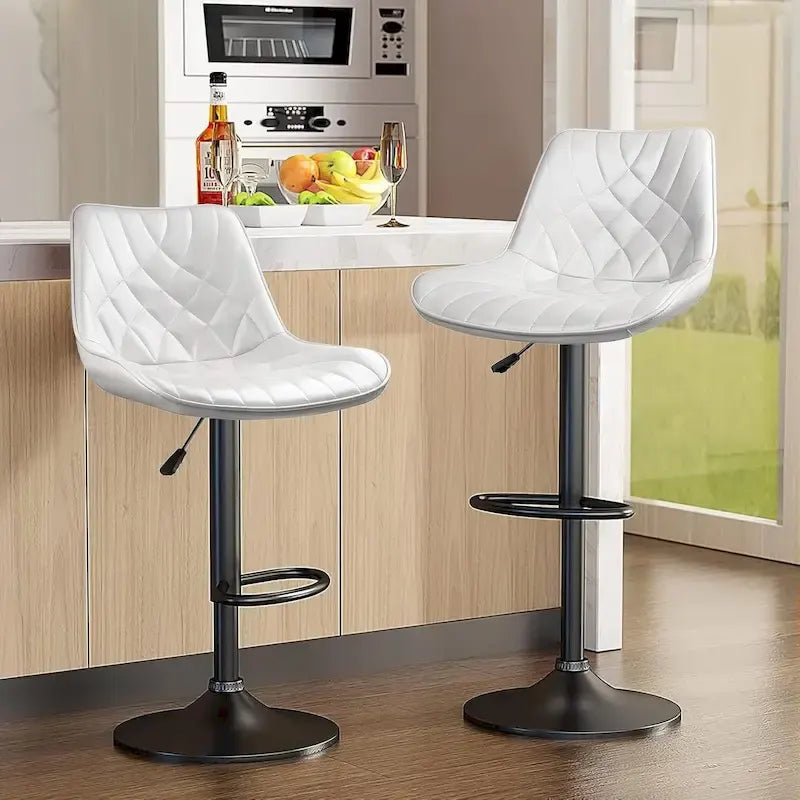 Tabouret de bar à hauteur de comptoir pivotant, réglable en hauteur, avec dossier