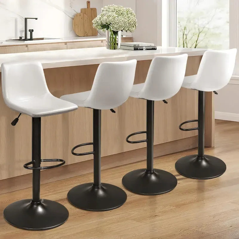 Tabouret de bar à hauteur de comptoir pivotant, réglable en hauteur, avec dossier
