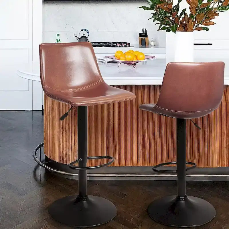 Tabouret de bar à hauteur de comptoir pivotant, réglable en hauteur, avec dossier