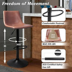Tabouret de bar à hauteur de comptoir pivotant, réglable en hauteur, avec dossier