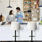 Tabouret de bar à hauteur de comptoir pivotant, réglable en hauteur, avec dossier