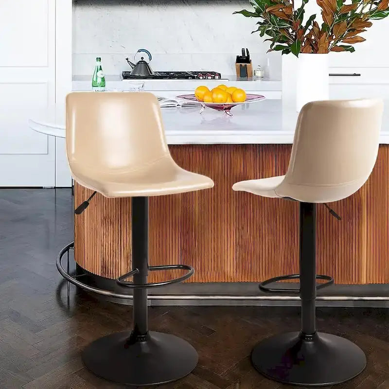 Tabouret de bar à hauteur de comptoir pivotant, réglable en hauteur, avec dossier