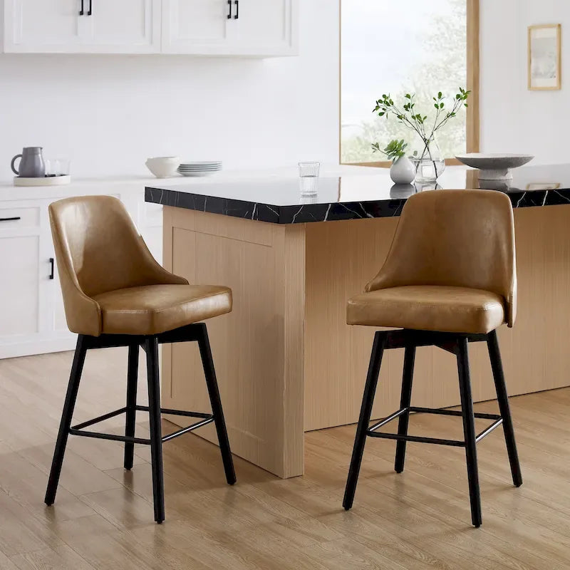 Tabouret de bar pivotant rembourré hauteur comptoir