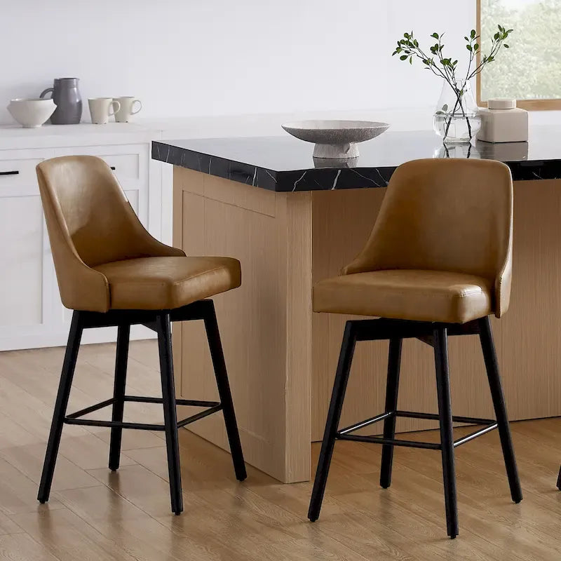 Tabouret de bar pivotant rembourré hauteur comptoir