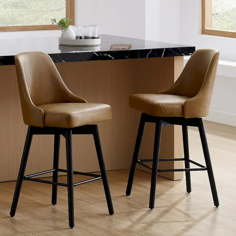 Tabouret de bar pivotant rembourré hauteur comptoir